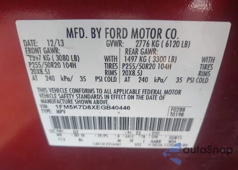 2014 Ford Explorer Xlt z USA, uszkodzony, nr VIN 1FM5K7D8XEGB40446
